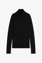 4-Ply Roll-Neck Jumper - Linda - Black