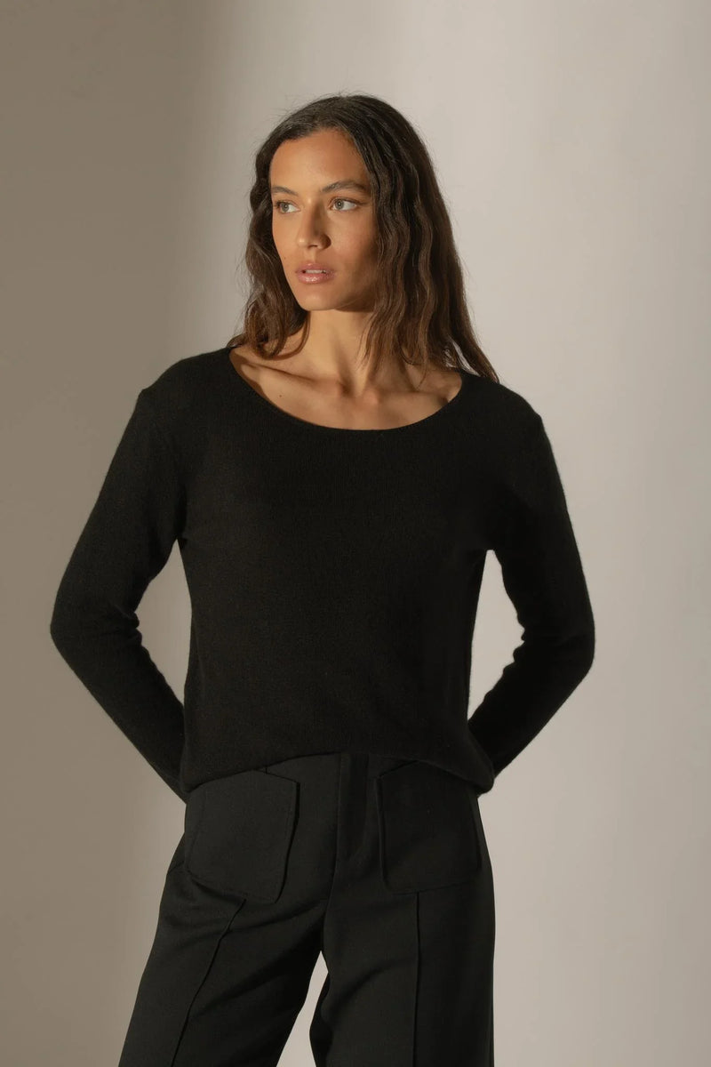 Jersey con cuello barco - Lindsay - Negro