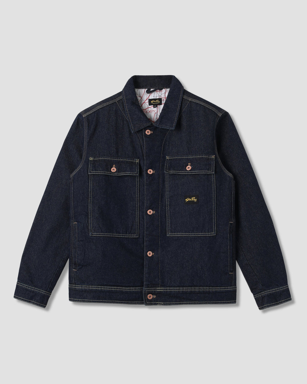 Lined Trucker Jacket - Single Rinse Denim