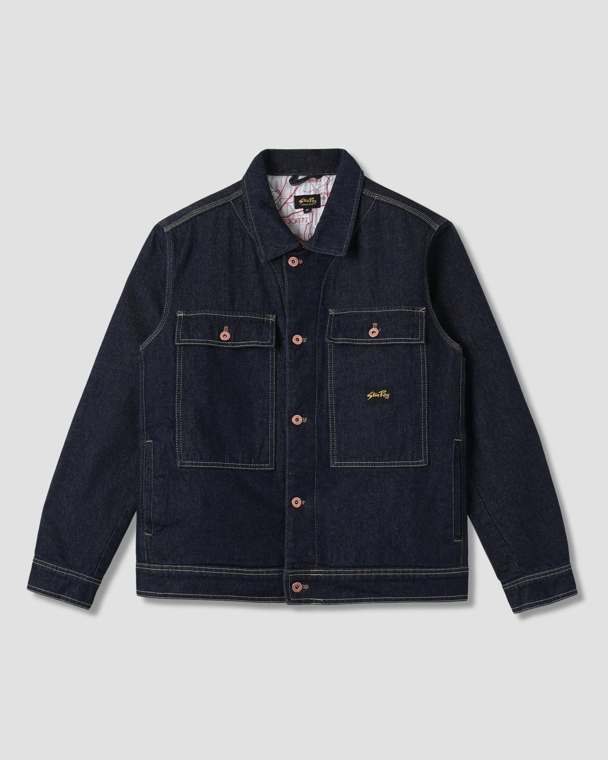 Lined Trucker Jacket - Single Rinse Denim