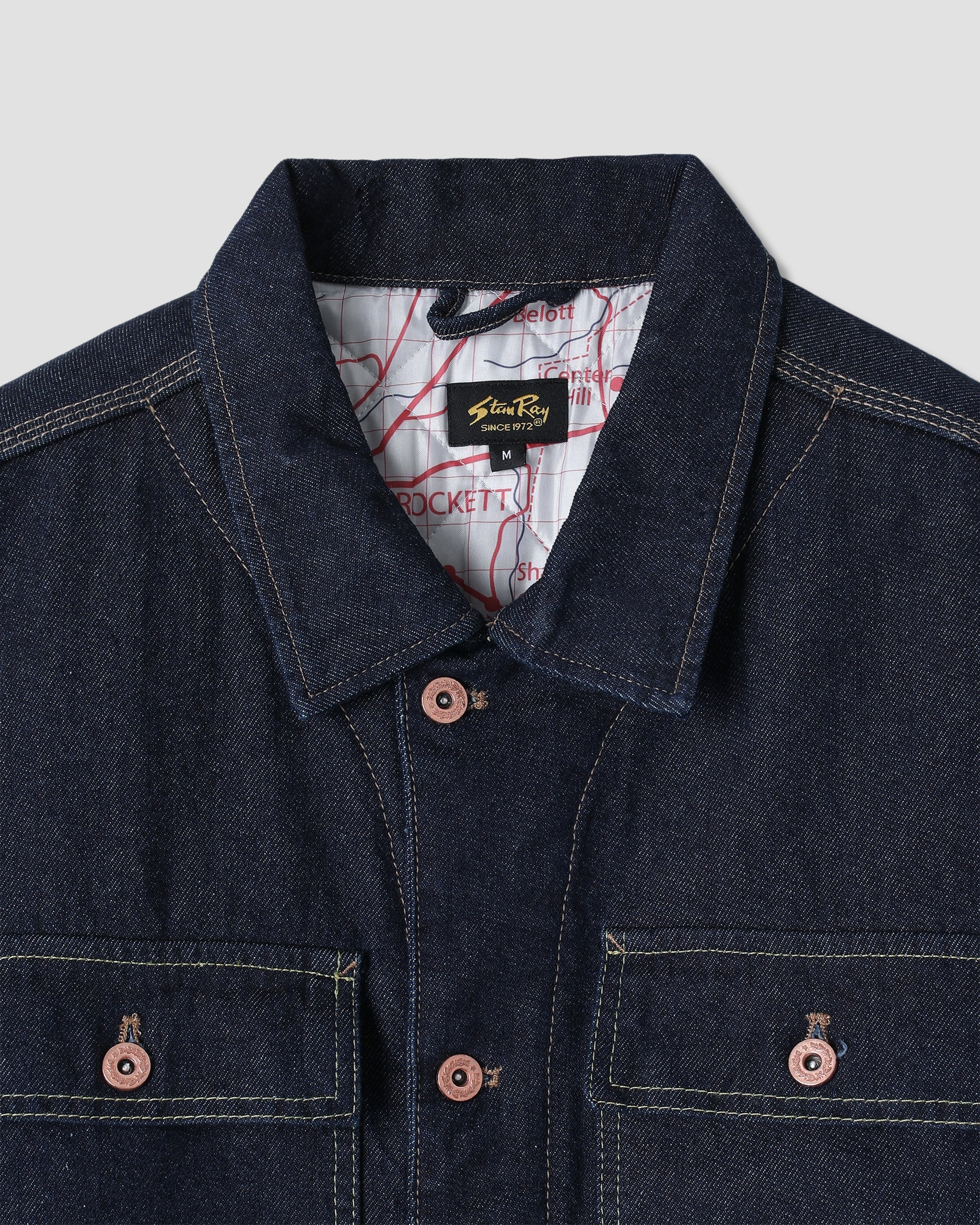 Lined Trucker Jacket - Single Rinse Denim