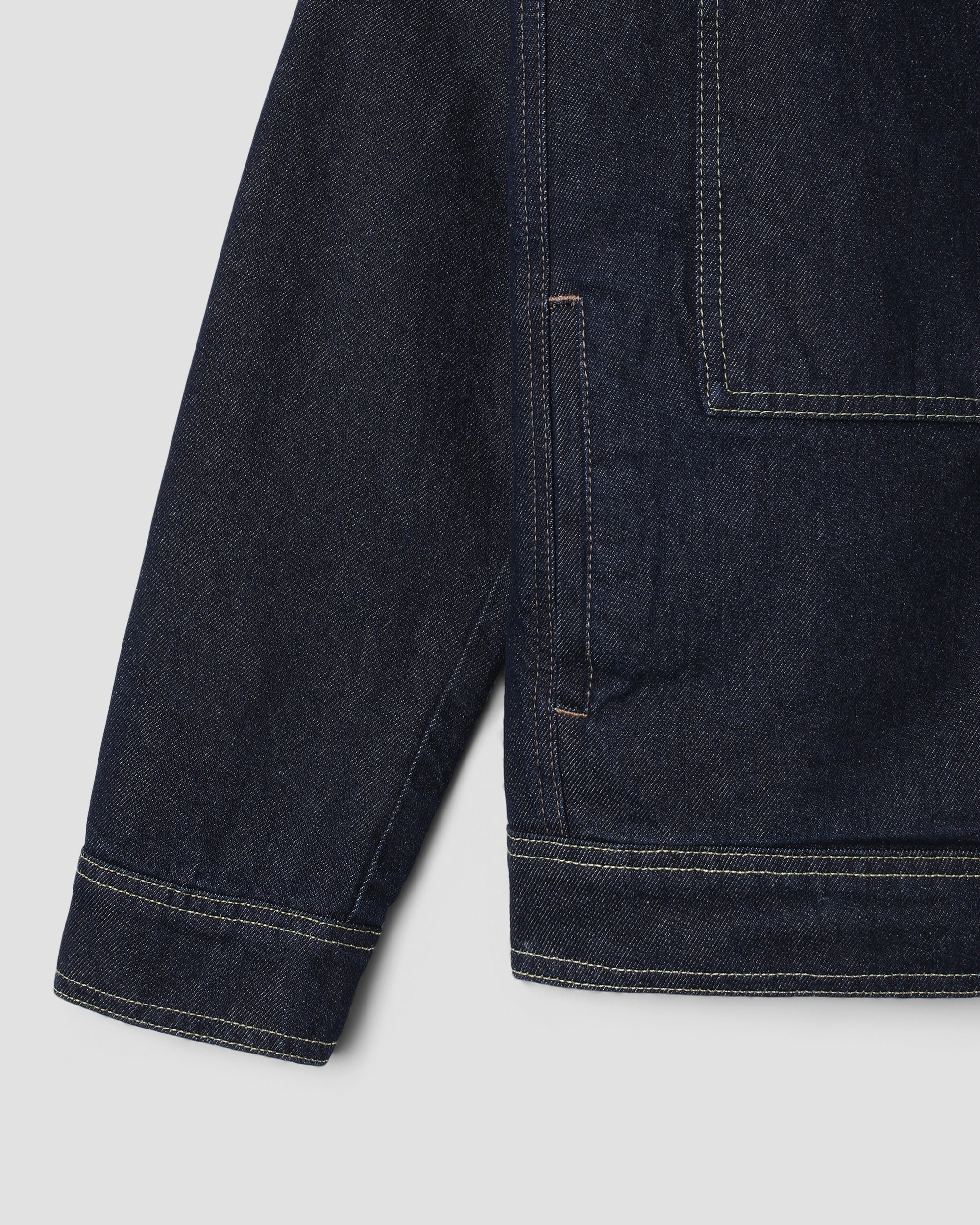 Lined Trucker Jacket - Single Rinse Denim