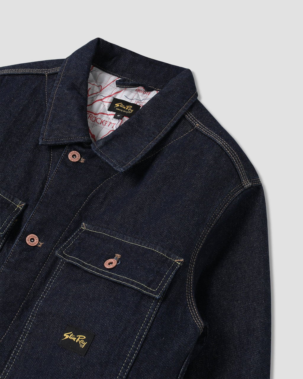 Lined Trucker Jacket - Single Rinse Denim