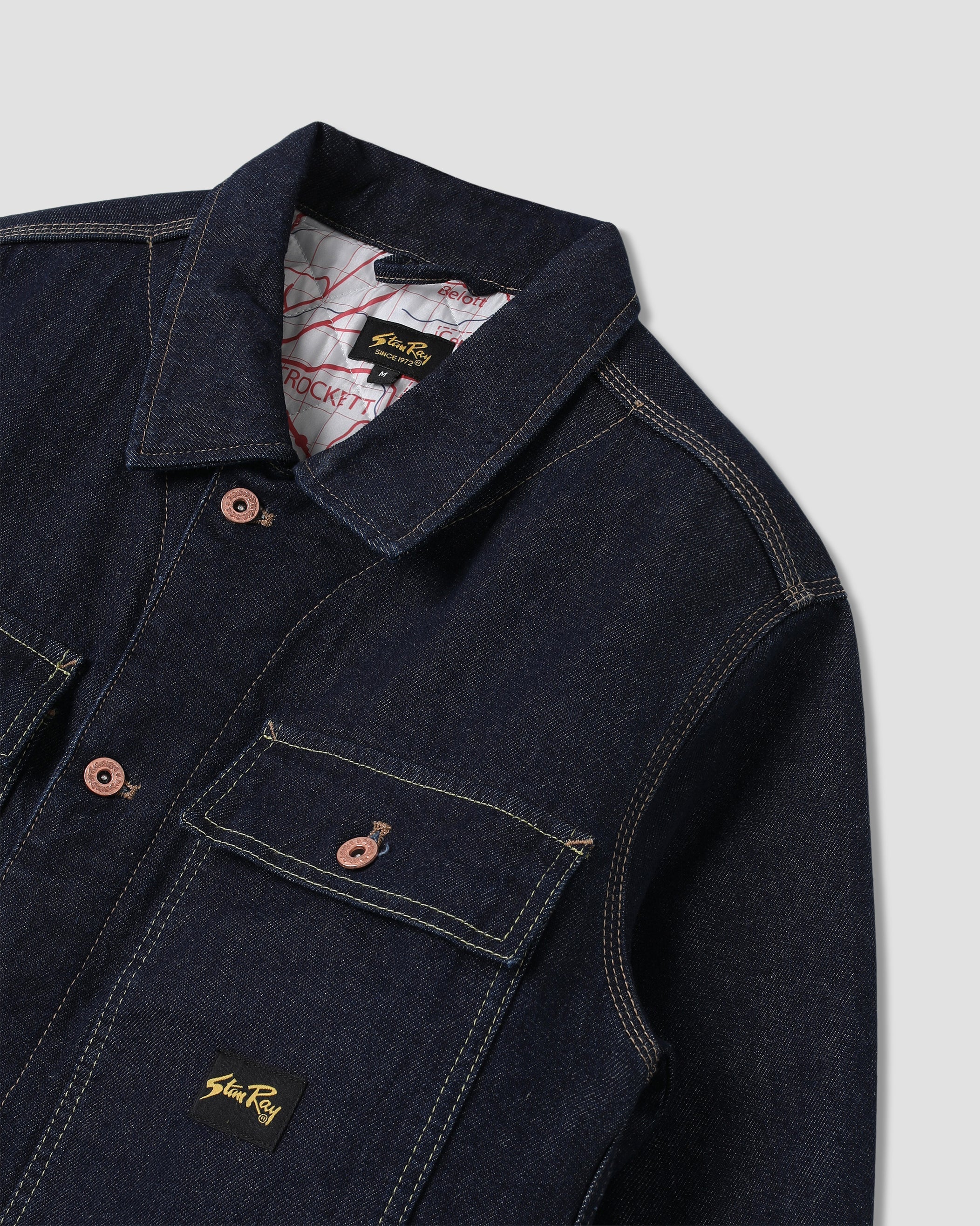 Lined Trucker Jacket - Single Rinse Denim