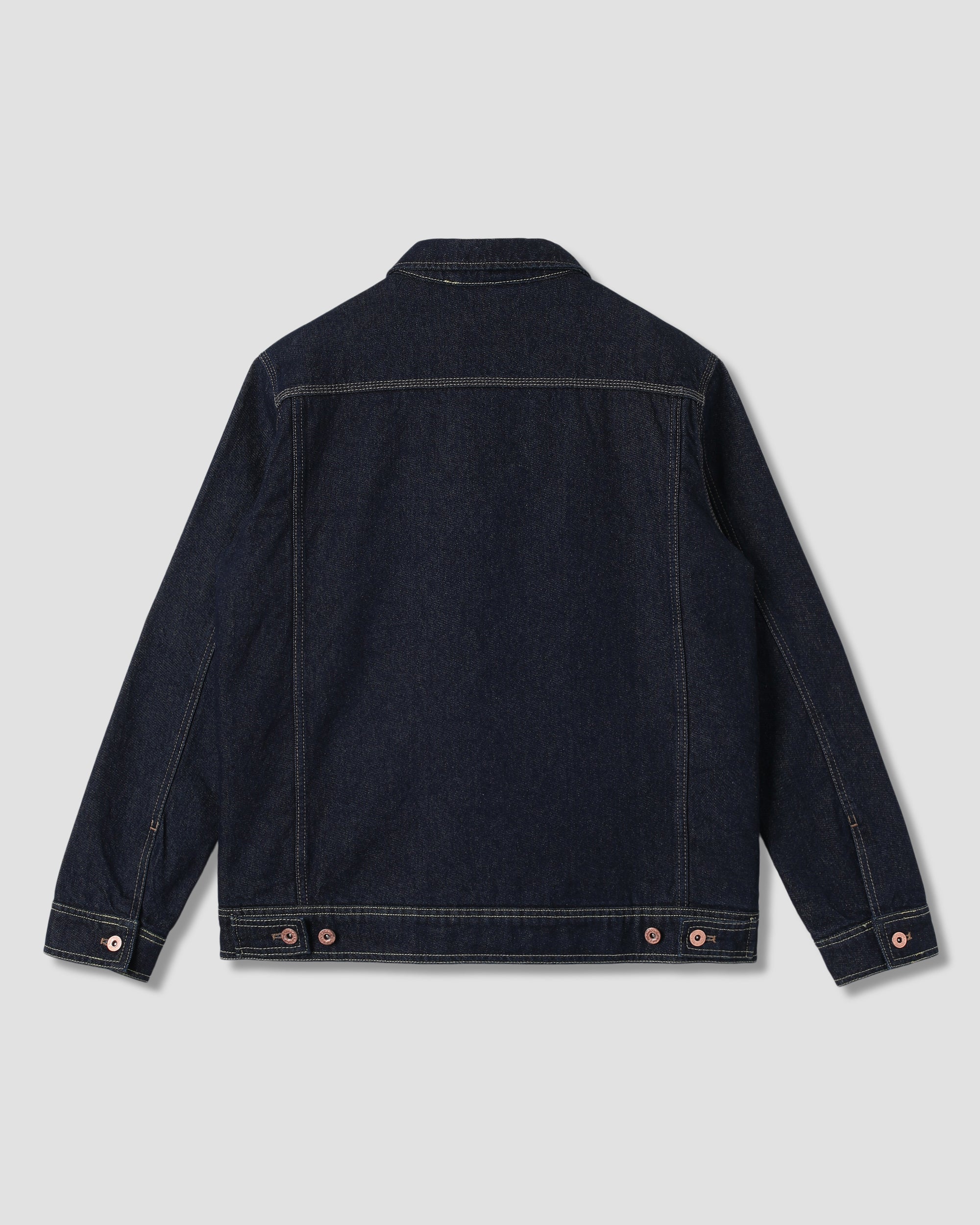 Lined Trucker Jacket - Single Rinse Denim