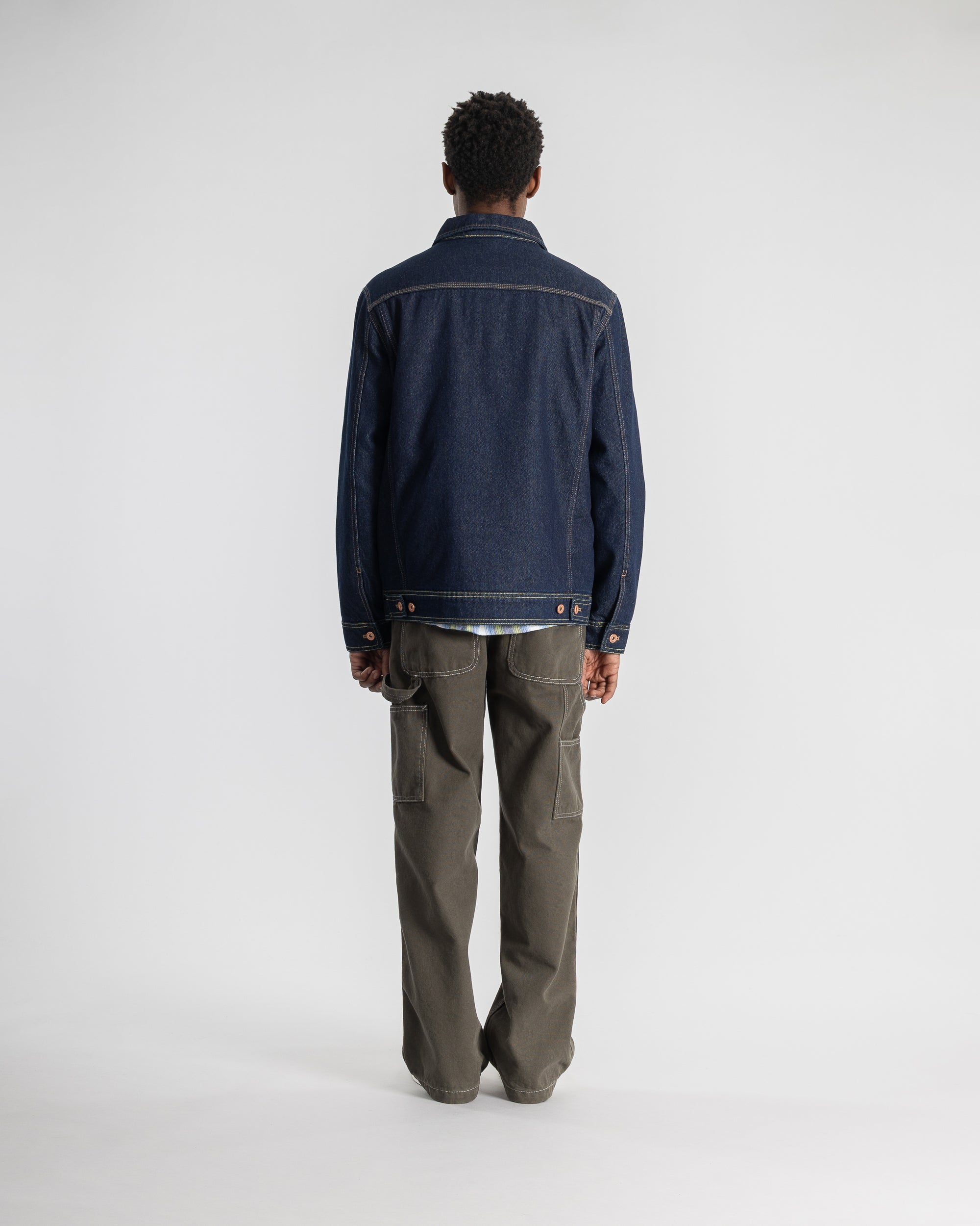 Lined Trucker Jacket - Single Rinse Denim