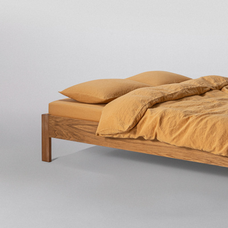 Fitted Sheet - In Washed Linen - Honey