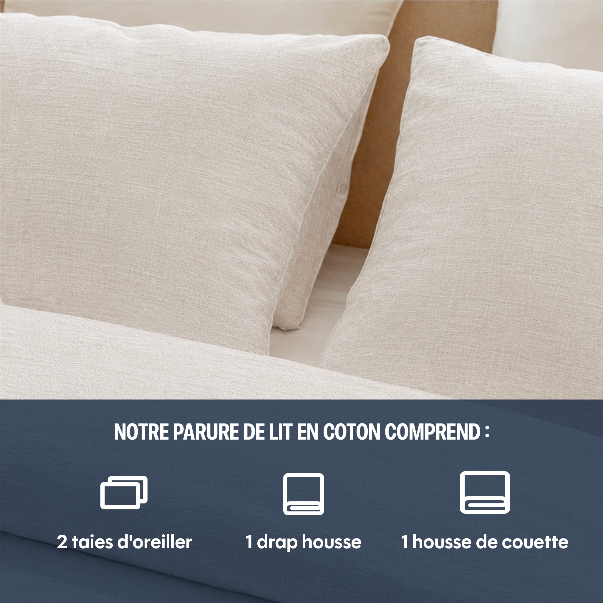 Drap housse lin - 2 coloris au choix
