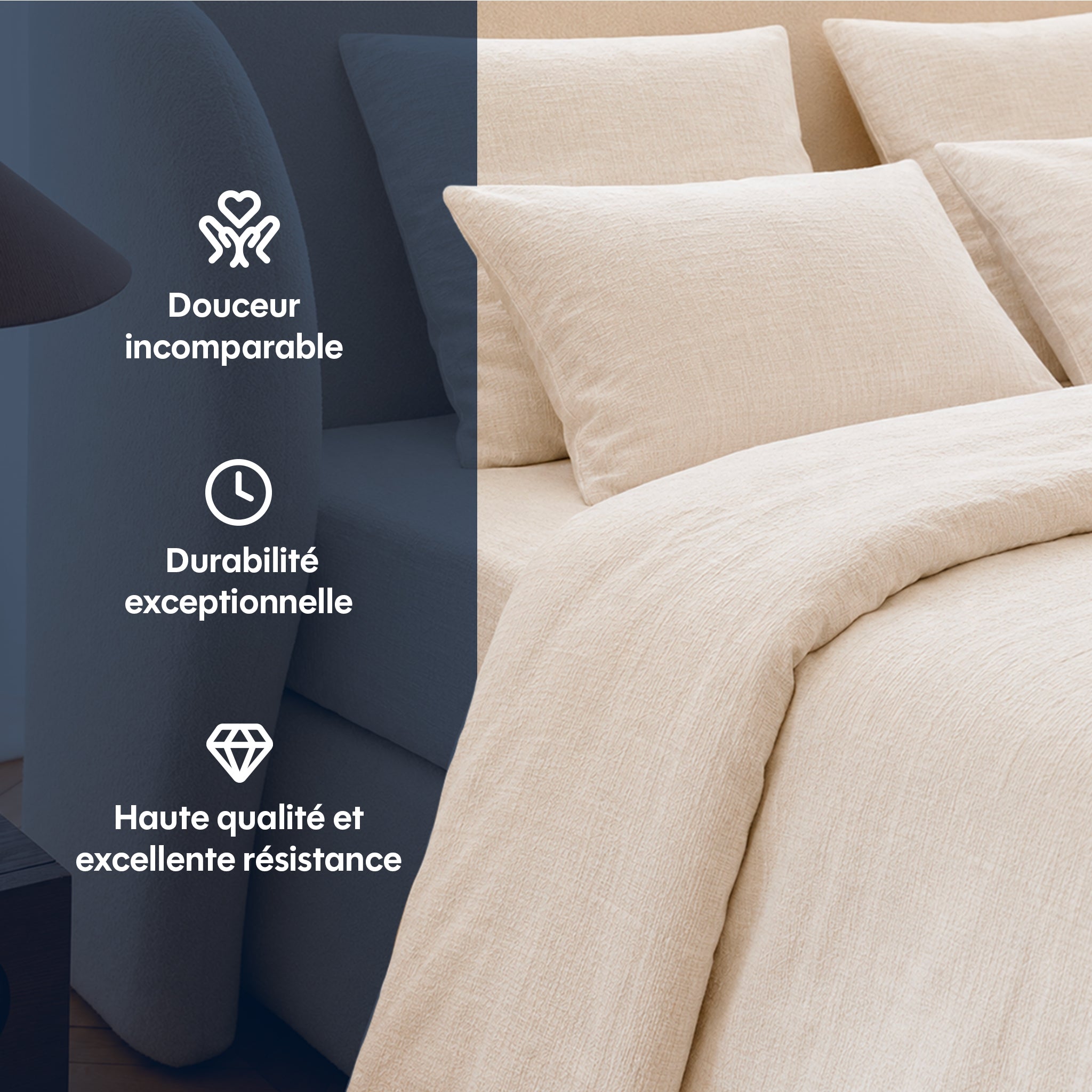 Drap housse lin - 2 coloris au choix