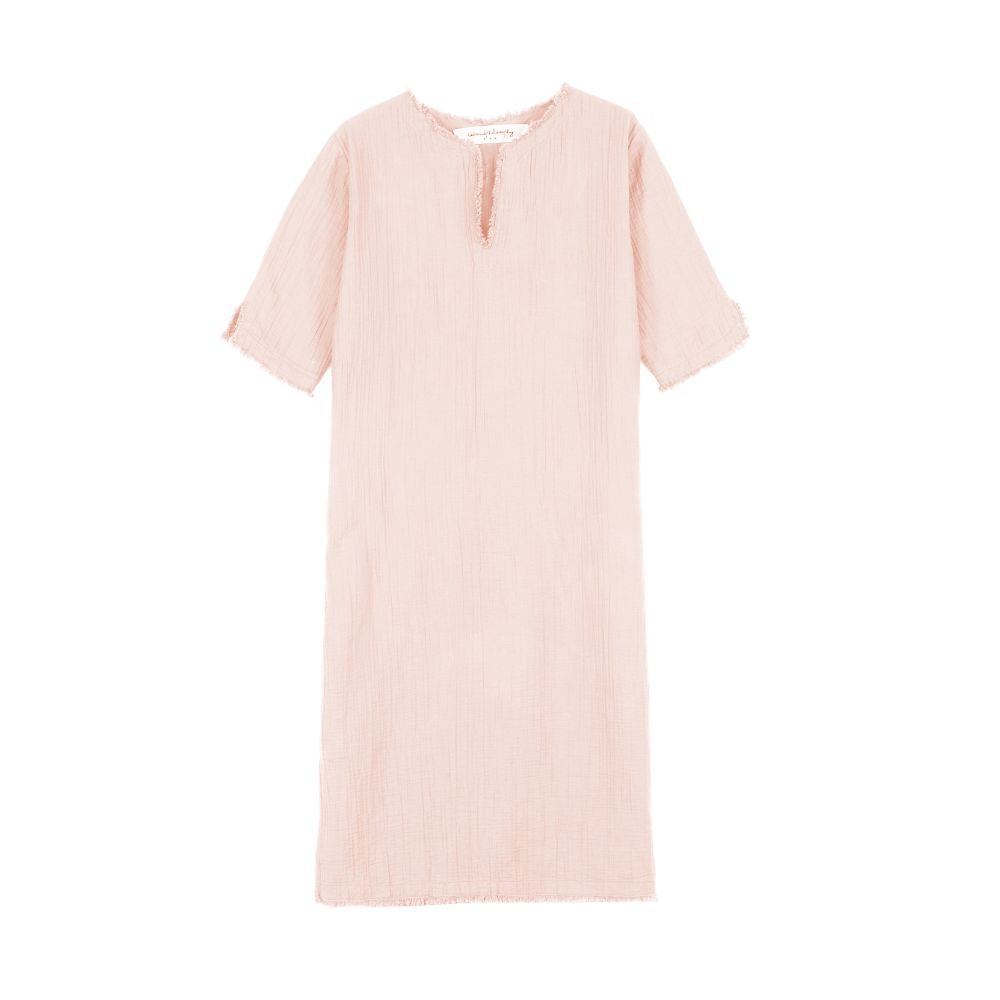 Robe Frangée En Gaze De Coton - Rose