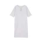 Fringed Cotton Gauze Dress - White
