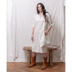 Fringed Cotton Gauze Dress - White
