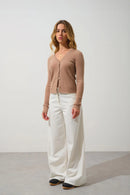 Cardigan Col V - Lise - Camel Chiné