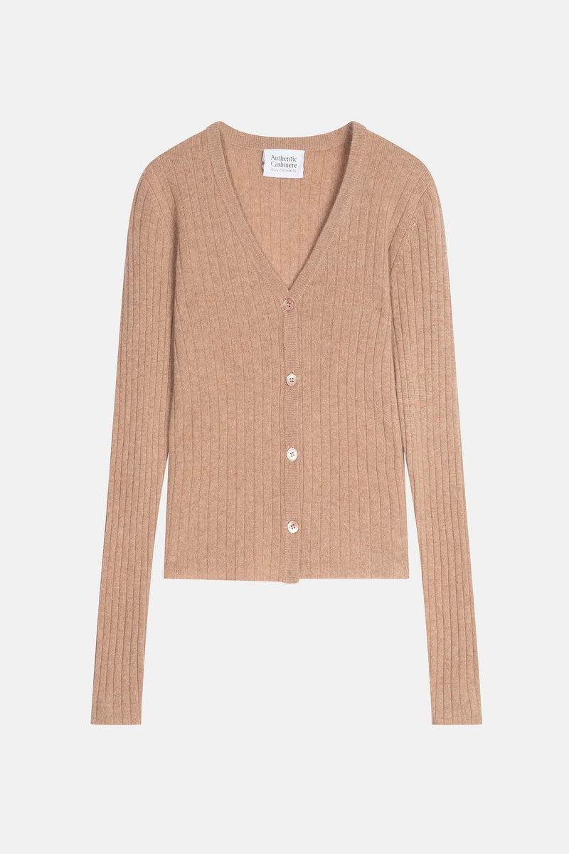 Cardigan Col V - Lise - Camel Chiné