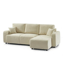Livio - Canapé D'Angle 4 Places - Tissu Beige