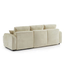 Livio - Canapé D'Angle 4 Places - Tissu Beige