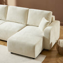 Livio - Canapé D'Angle 4 Places - Tissu Beige