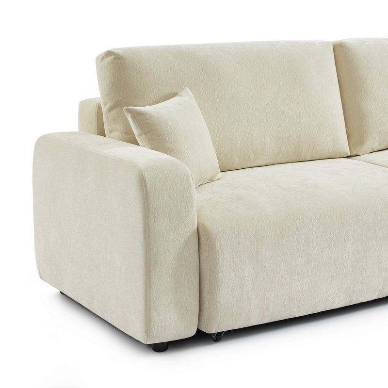 Livio - Canapé Droit 3 Places - Tissu Beige