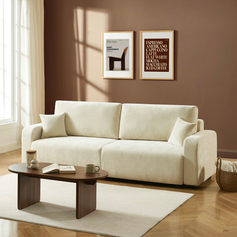 Livio - Canapé Droit 3 Places - Tissu Beige