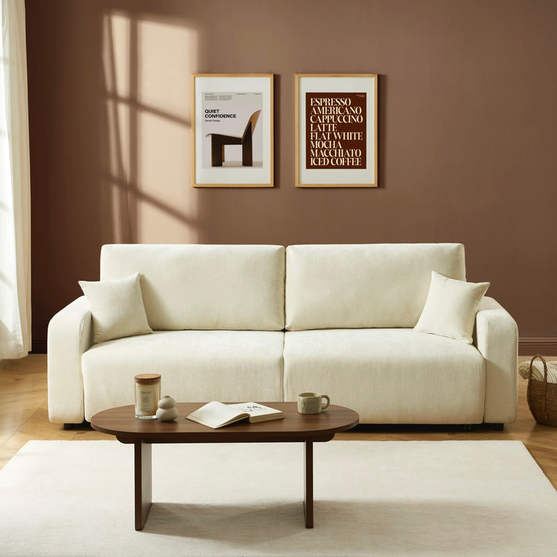 Livio - Canapé Droit 3 Places - Tissu Beige