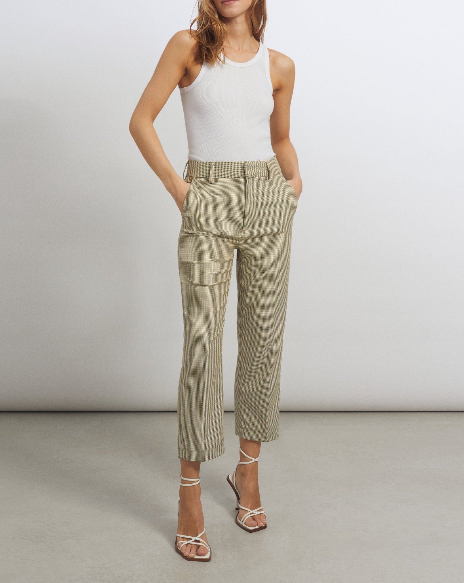 Pantalon Basic Liv Straight Cropped - Honeycomb - Femme