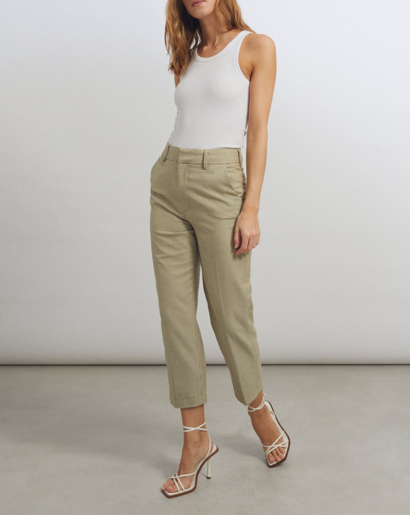 Pantalon Basic Liv Straight Cropped - Honeycomb - Femme