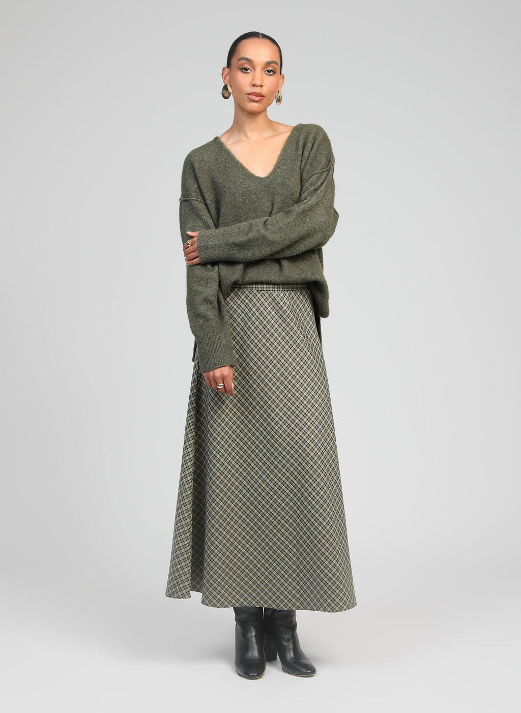 Jupe Midi Jaline Vert