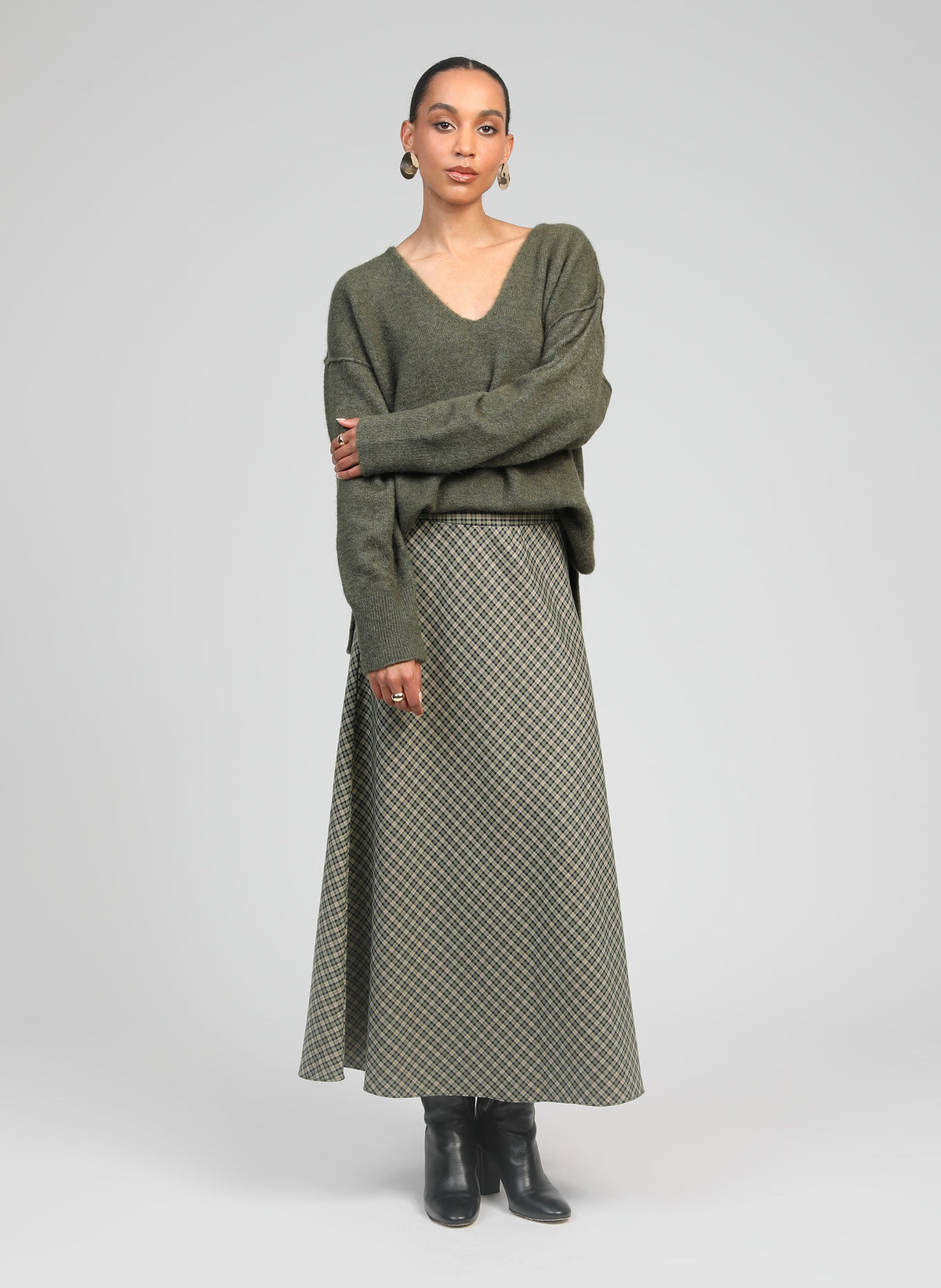 Jupe Midi Jaline Vert