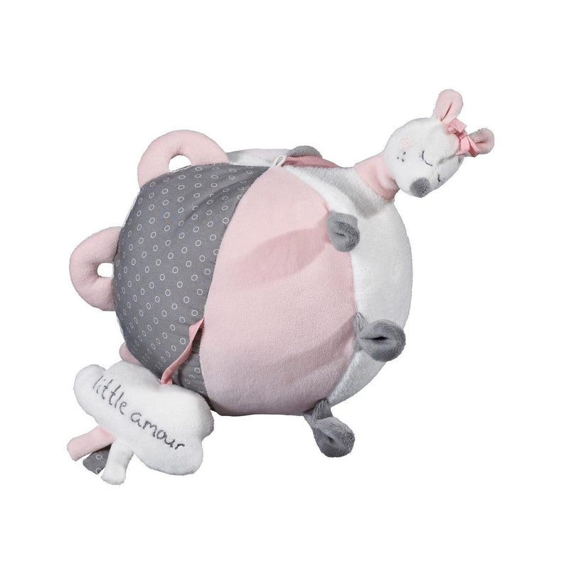 Balle D'Activité Bébé En Velours Rose