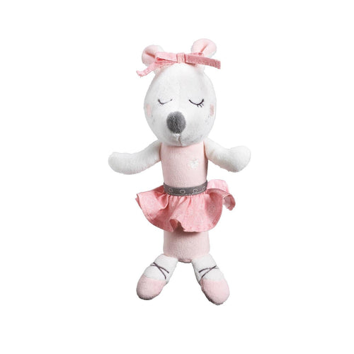 Hochet Petite Souris Danseuse Étoile En Velours Rose