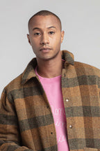 Vardin Patchwork Wool Jacket - Brown - Men