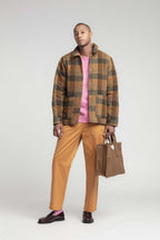 Vardin Patchwork Wool Jacket - Brown - Men