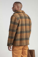 Vardin Patchwork Wool Jacket - Brown - Men