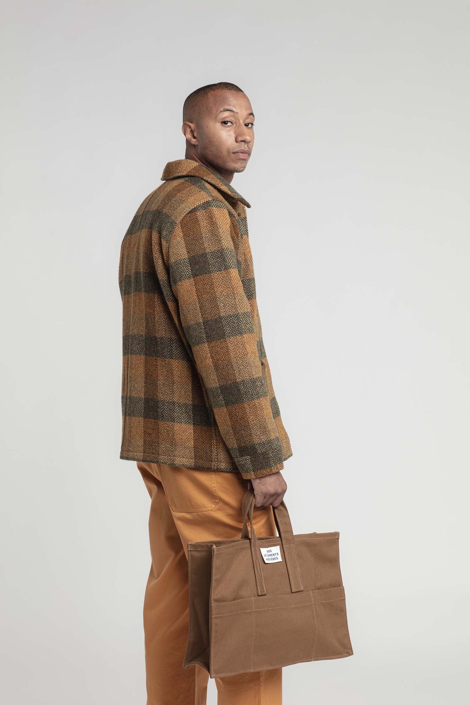 Vardin Patchwork Wool Jacket - Brown - Men