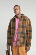 Vardin Patchwork Wool Jacket - Brown - Men