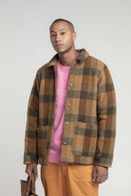 Vardin Patchwork Wool Jacket - Brown - Men