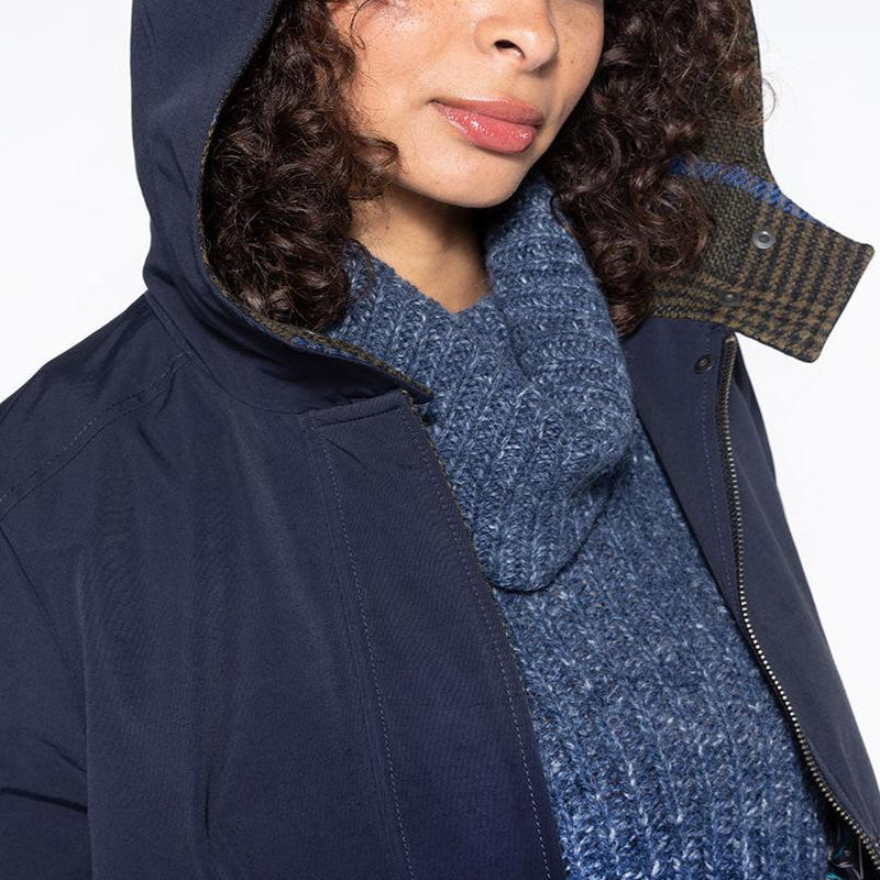 Parka Épurée En Coton Bleu Marine