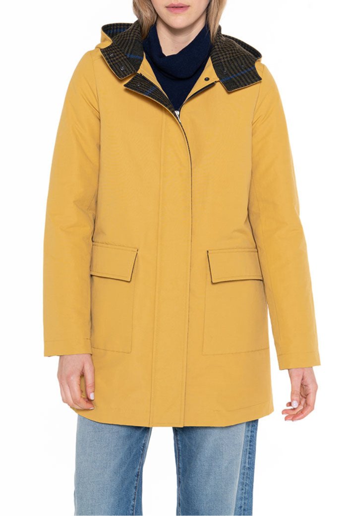 Parka Épurée En Coton Jaune Ocre