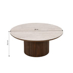 Lofa - Table Basse - Plateau Céramique Effet Travertin - Vert