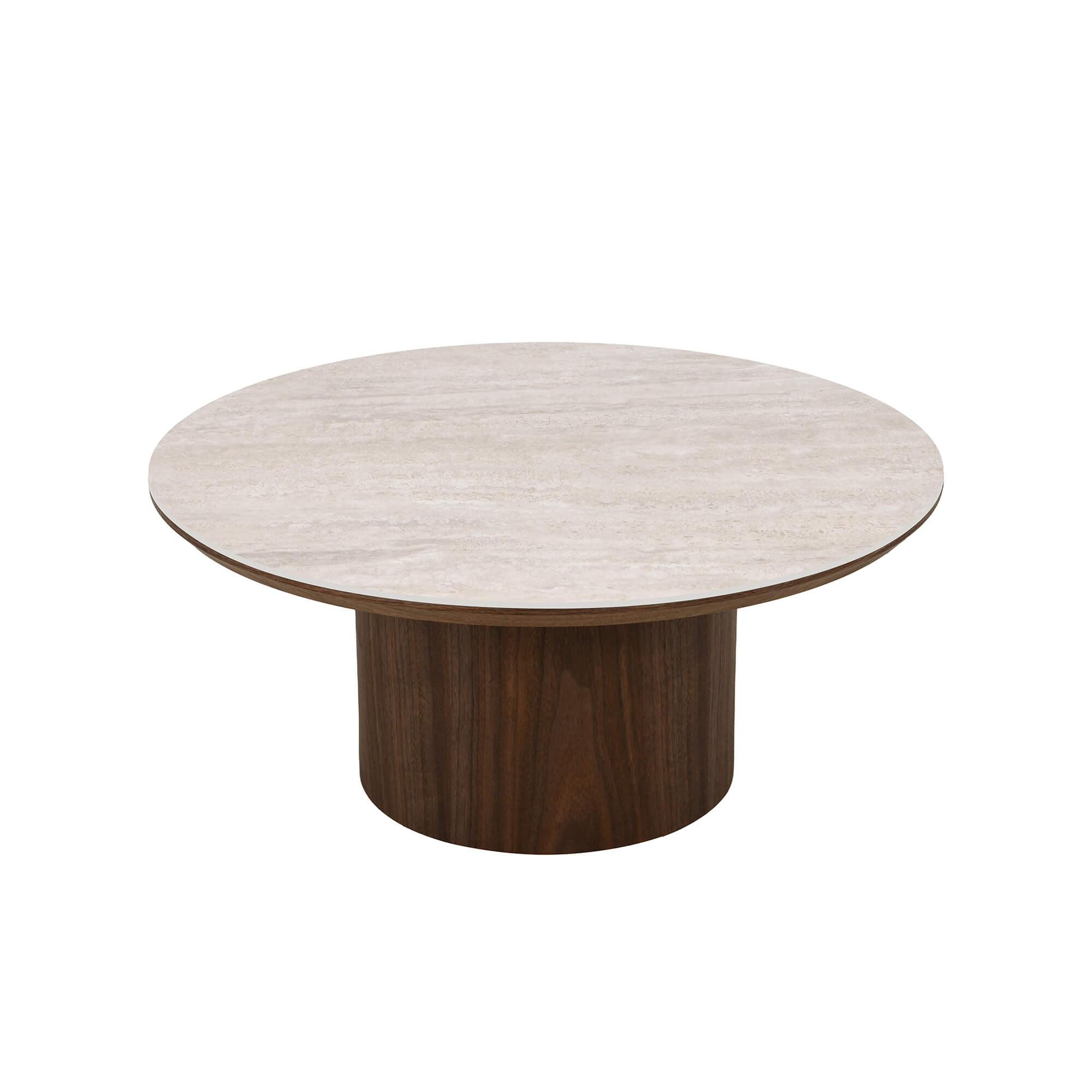 Lofa - Table Basse - Plateau Céramique Effet Travertin - Vert