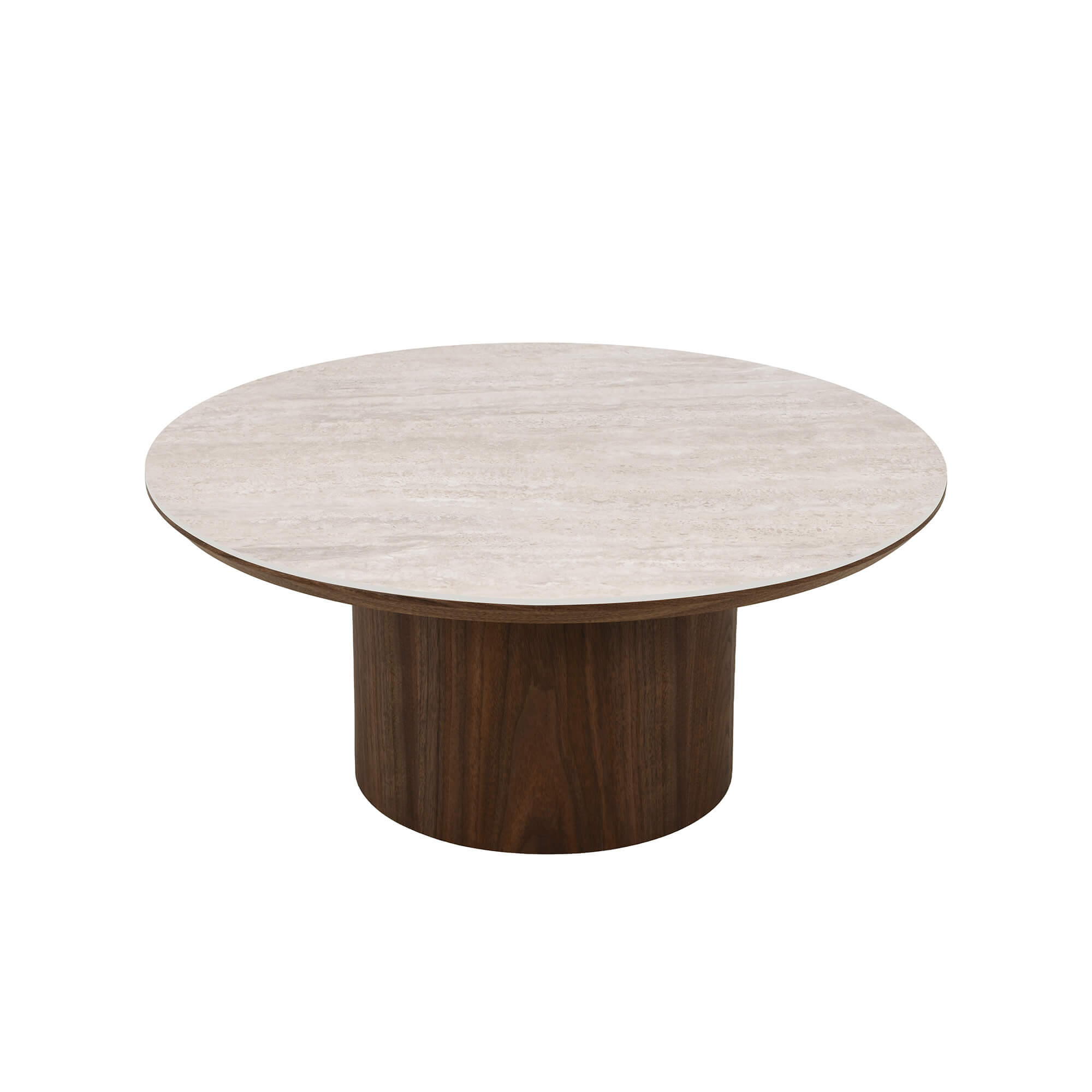 Lofa - Table Basse - Plateau Céramique Effet Travertin - Vert