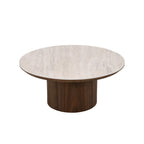 Lofa - Table Basse - Plateau Céramique Effet Travertin - Vert