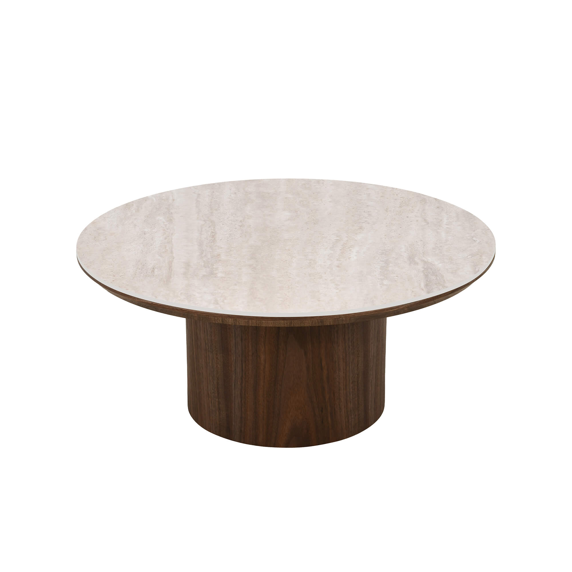 Lofa - Table Basse - Plateau Céramique Effet Travertin - Vert