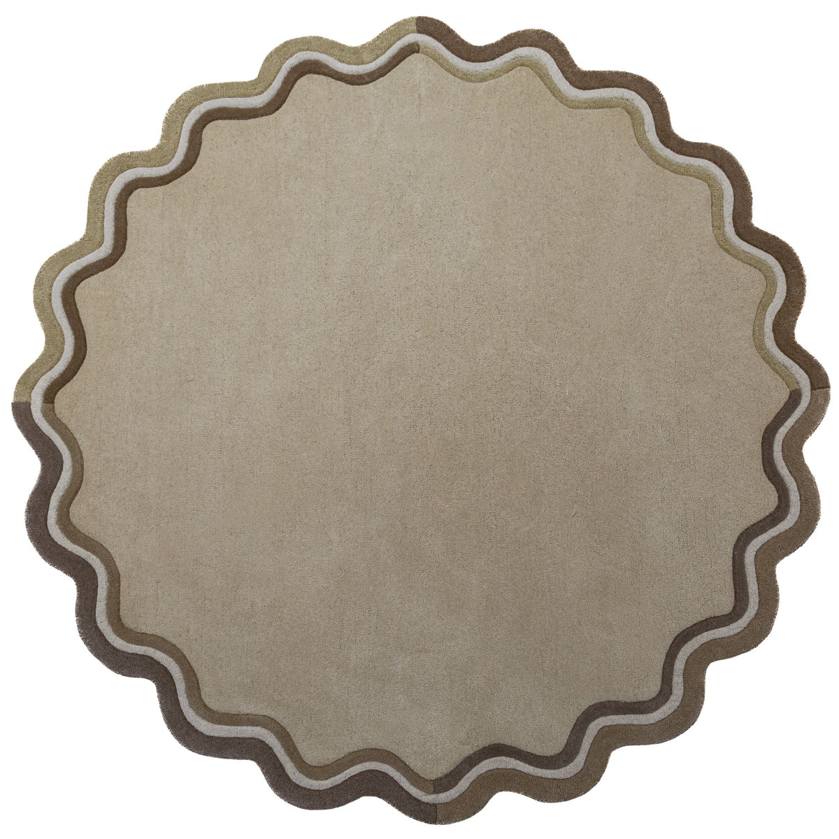 Lois Scallop Round Wool Rug