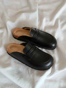 Lois Leather Black Clogs