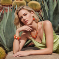 Bracciale a Catena Regolabile Loulou – Arancione e Oro