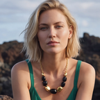 Collar Cadena Corto Loulou – Negro Y Oro