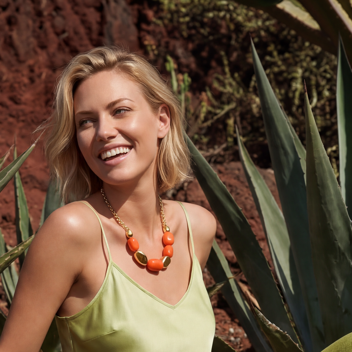 Collier Catena Loulou – Arancione E Oro