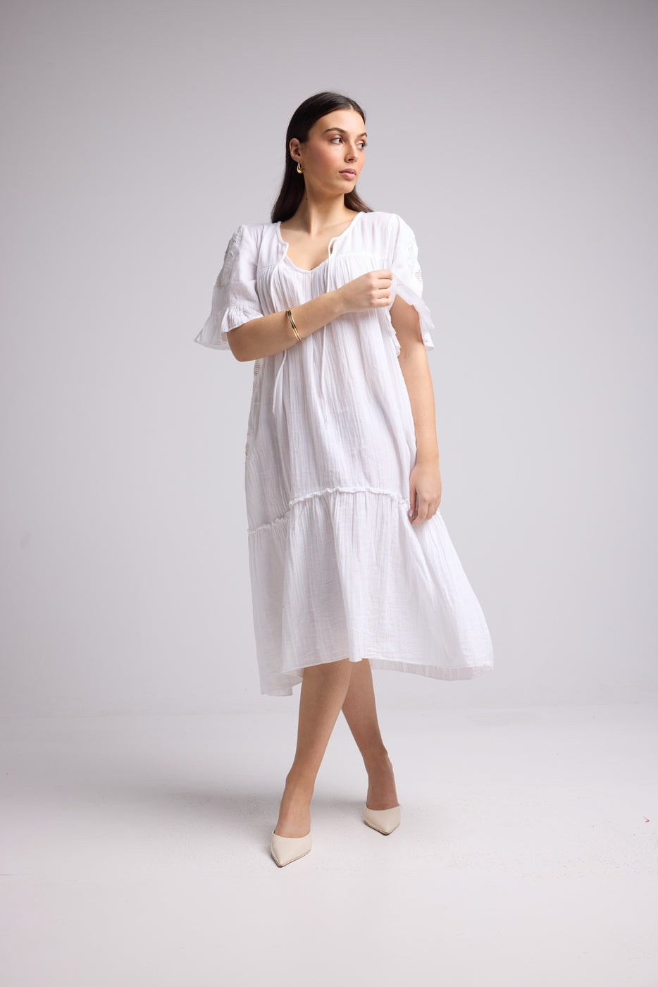 Vestido midi - Lola - Blanco