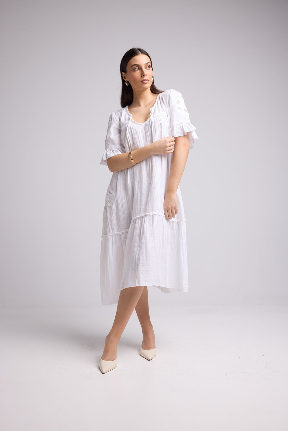 Vestido midi - Lola - Blanco